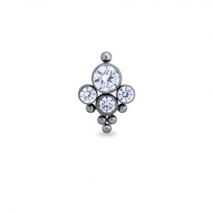 Cluster con 4 circonitas y filigrana