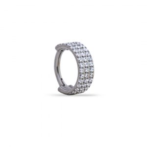 Aro clicker triple linea circonita