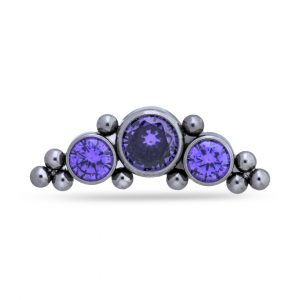 Cluster triple circonita con filigrana