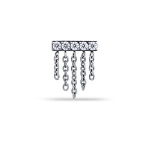 Barra con circonitas y cadenas