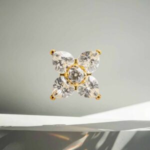 Flor 4 petalos (oro pvd)