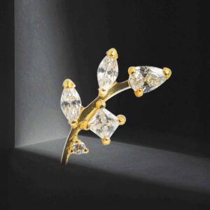 Ramita con cristales (oro pvd)