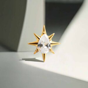 Estrella con lagrima (oro pvd)