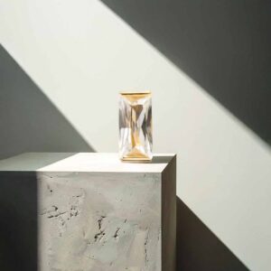 Cristal rectangular engarzado (oro pvd)