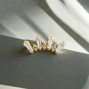 Baguette puntas separadas (oro pvd)