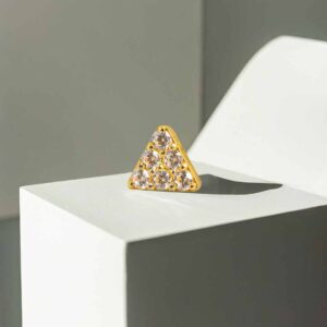 Triangulo con cristales (oro pvd)