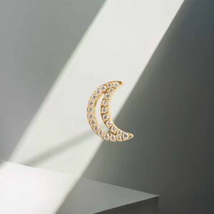 Media luna con cristales (oro pvd)