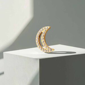 Media luna con cristales (oro pvd)