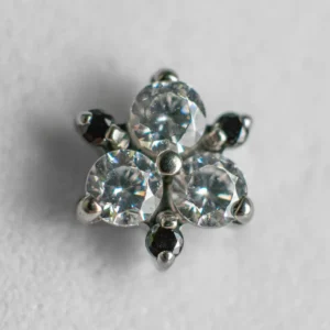 flor de tres puntas cristal cz