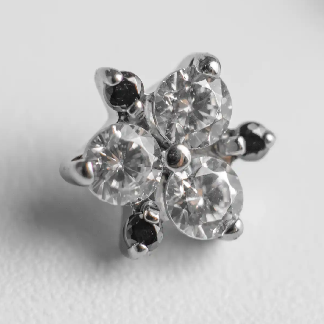 flor de tres puntas cristal cz